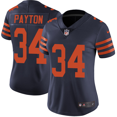 Nike Bears #34 Walter Payton Navy Blue Alternate Women's Stitched NFL Vapor Untouchable Limited Jersey