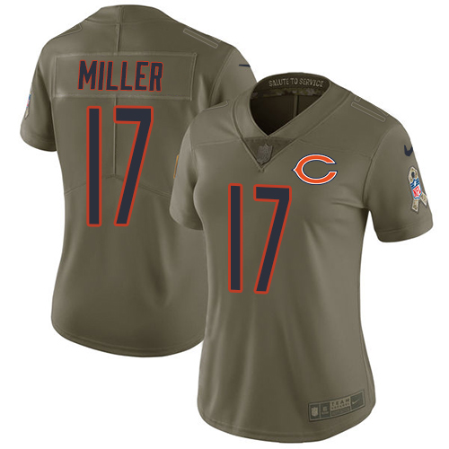 Nike Bears #17 Anthony Miller Olive Women's Stitched NFL Limited 2017 Salute to Service Jersey