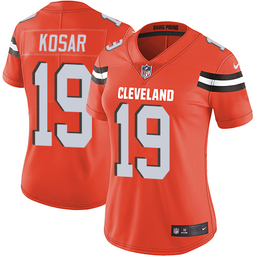 Nike Browns #19 Bernie Kosar Orange Alternate Women's Stitched NFL Vapor Untouchable Limited Jersey