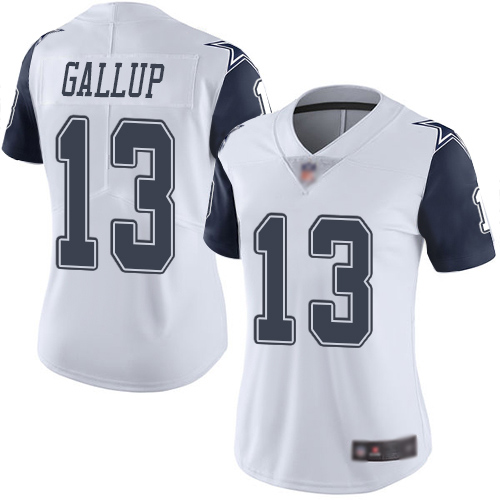 Nike Cowboys #13 Michael Gallup White Women's Stitched NFL Limited Rush Jersey