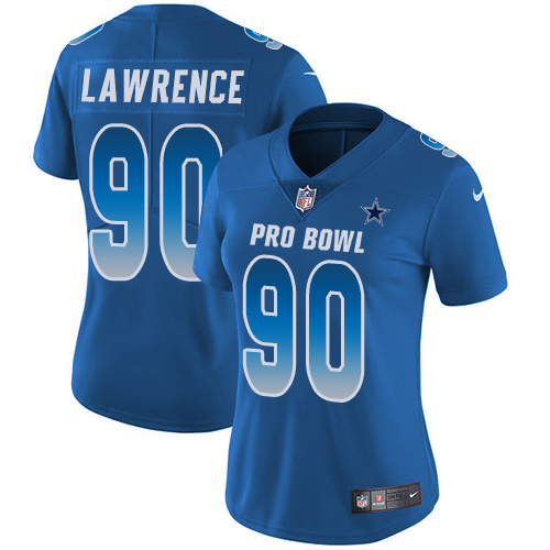Nike Cowboys #90 Demarcus Lawrence Royal Women's Stitched NFL Limited NFC 2018 Pro Bowl Jersey