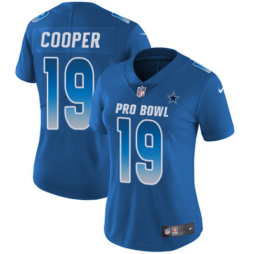 Nike Cowboys #19 Amari Cooper Royal Women's Stitched NFL Limited NFC 2019 Pro Bowl Jersey