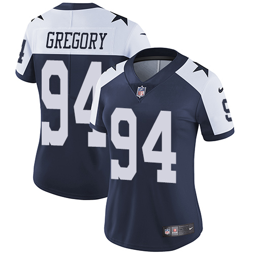 Nike Cowboys #94 Randy Gregory Navy Blue Thanksgiving Women's Stitched NFL Vapor Untouchable Limited Throwback Jersey