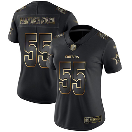 Nike Cowboys #55 Leighton Vander Esch Black/Gold Women's Stitched NFL Vapor Untouchable Limited Jersey