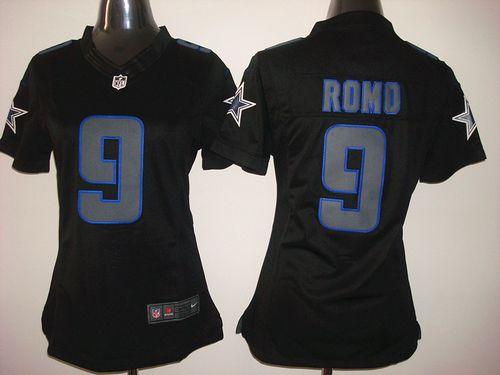 Nike Cowboys #9 Tony Romo Black Impact Women's Stitched NFL Limited Jersey