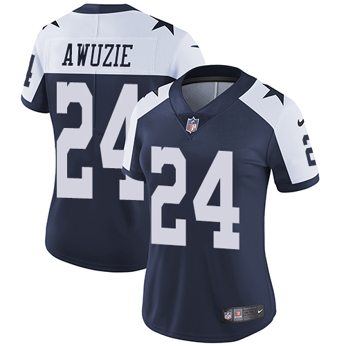 Nike Cowboys #24 Chidobe Awuzie Navy Blue Thanksgiving Women's Stitched NFL Vapor Untouchable Limited Throwback Jersey