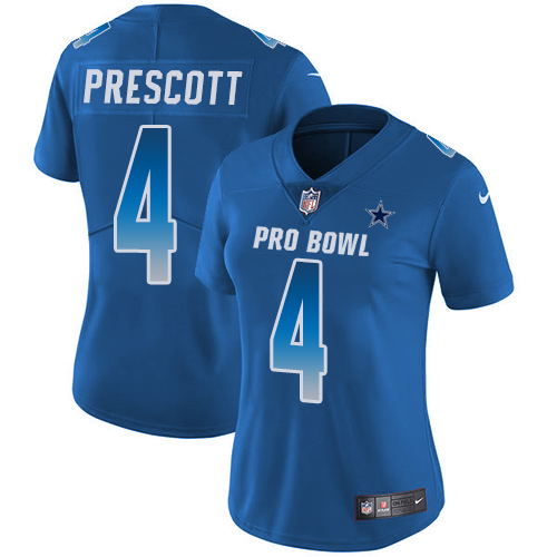 Nike Cowboys #4 Dak Prescott Royal Women's Stitched NFL Limited NFC 2019 Pro Bowl Jersey