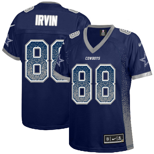 Nike Cowboys #88 Michael Irvin Navy Blue Team Color Women's Stitched NFL Elite Drift Fashion Jersey