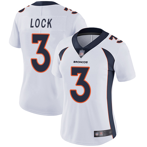 Nike Broncos #3 Drew Lock White Women's Stitched NFL Vapor Untouchable Limited Jersey
