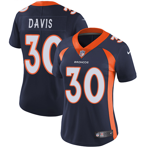 Nike Broncos #30 Terrell Davis Blue Alternate Women's Stitched NFL Vapor Untouchable Limited Jersey