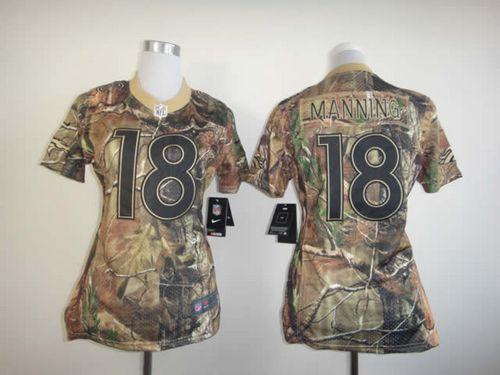 Nike Broncos #18 Peyton Manning Camo Women's Stitched NFL Realtree Elite Jersey