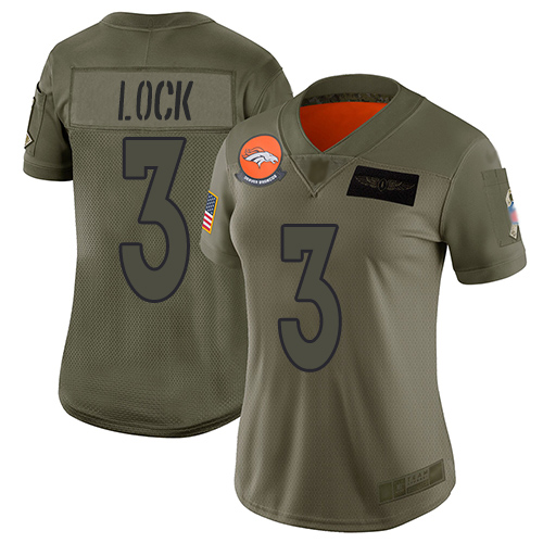 Nike Broncos #3 Drew Lock Camo Women's Stitched NFL Limited 2019 Salute to Service Jersey