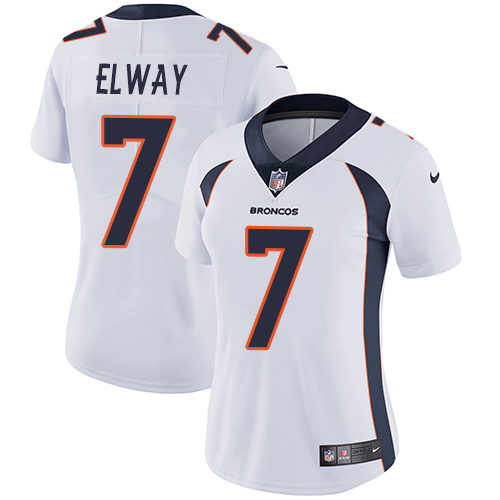 Nike Broncos #7 John Elway White Women's Stitched NFL Vapor Untouchable Limited Jersey