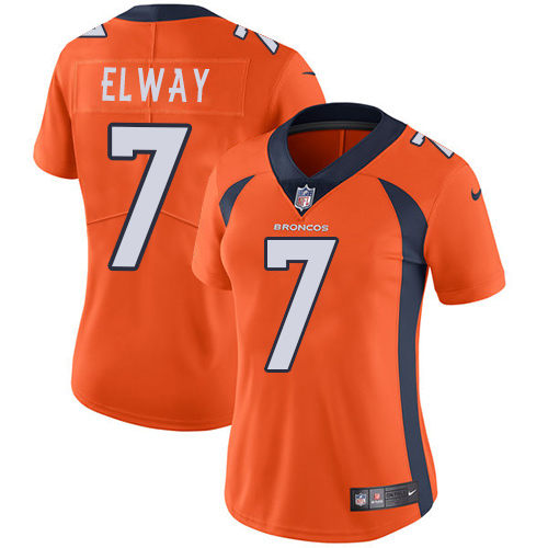 Nike Broncos #7 John Elway Orange Team Color Women's Stitched NFL Vapor Untouchable Limited Jersey