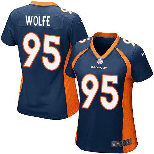 Nike Broncos #95 Derek Wolfe Blue Alternate Women's Stitched NFL New Elite Jersey
