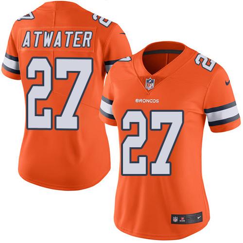 Nike Broncos #27 Steve Atwater Orange Women's Stitched NFL Limited Rush Jersey