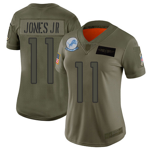 Nike Lions #11 Marvin Jones Jr Camo Women's Stitched NFL Limited 2019 Salute to Service Jersey