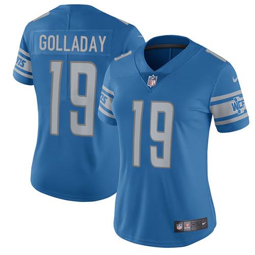 Nike Lions #19 Kenny Golladay Light Blue Team Color Women's Stitched NFL Vapor Untouchable Limited Jersey