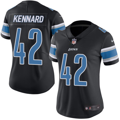 Nike Lions #42 Devon Kennard Black Women's Stitched NFL Limited Rush Jersey