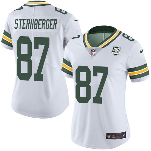 Nike Packers #87 Jace Sternberger White Women's 100th Season Stitched NFL Vapor Untouchable Limited Jersey
