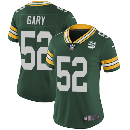 Nike Packers #52 Rashan Gary Green Team Color Women's 100th Season Stitched NFL Vapor Untouchable Limited Jersey