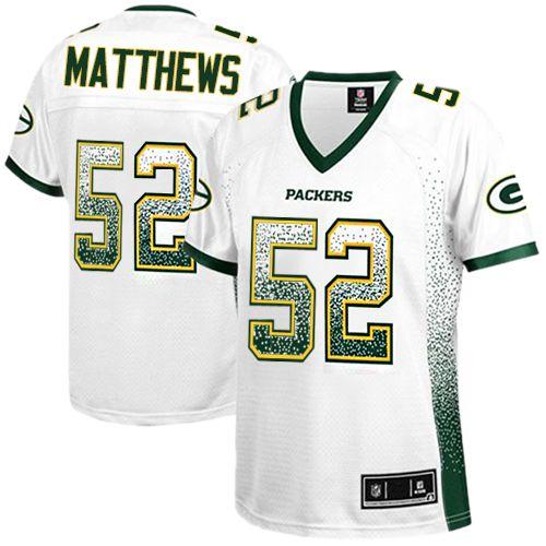 Nike Packers #52 Clay Matthews White Women's Stitched NFL Elite Drift Fashion Jersey