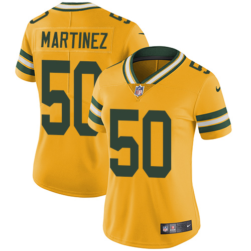 Nike Packers #50 Blake Martinez Yellow Women's Stitched NFL Limited Rush Jersey
