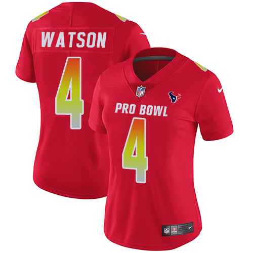 Nike Texans #4 Deshaun Watson Red Women's Stitched NFL Limited AFC 2019 Pro Bowl Jersey