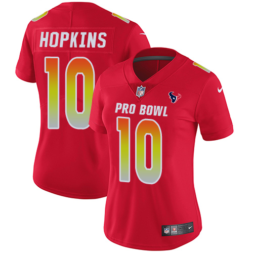 Nike Texans #10 DeAndre Hopkins Red Women's Stitched NFL Limited AFC 2019 Pro Bowl Jersey