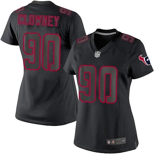 Nike Texans #90 Jadeveon Clowney Black Impact Women's Stitched NFL Limited Jersey