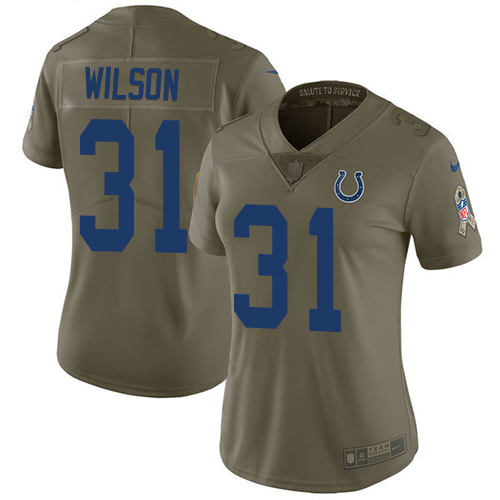Nike Colts #31 Quincy Wilson Olive Women's Stitched NFL Limited 2017 Salute to Service Jersey
