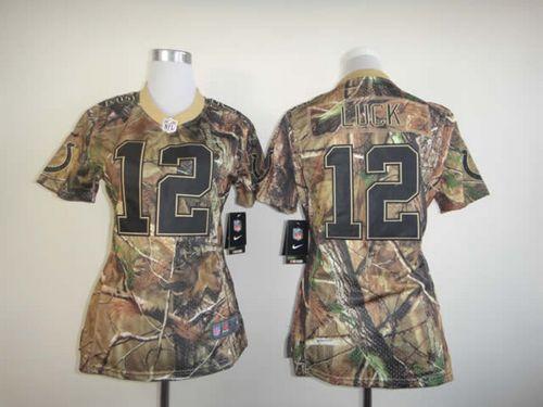 Nike Colts #12 Andrew Luck Camo Women's Stitched NFL Realtree Elite Jersey