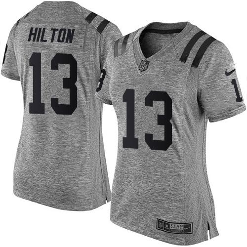 Nike Colts #13 T.Y. Hilton Gray Women's Stitched NFL Limited Gridiron Gray Jersey