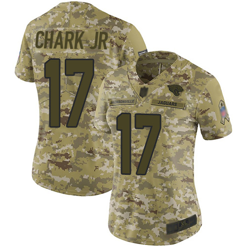 Nike Jaguars #17 DJ Chark Jr Camo Women's Stitched NFL Limited 2018 Salute to Service Jersey