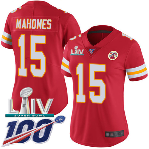 Nike Chiefs #15 Patrick Mahomes Red Super Bowl LIV 2020 Team Color Women's Stitched NFL 100th Season Vapor Untouchable Limited Jersey