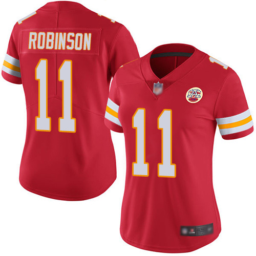 Nike Chiefs #11 Demarcus Robinson Red Team Color Women's Stitched NFL Vapor Untouchable Limited Jersey