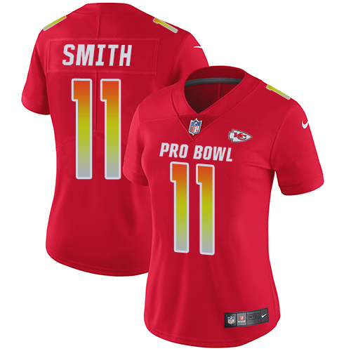 Nike Chiefs #11 Alex Smith Red Women's Stitched NFL Limited AFC 2018 Pro Bowl Jersey