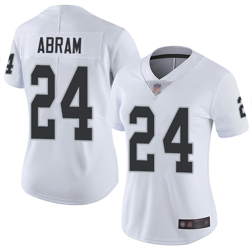 Nike Raiders #24 Johnathan Abram White Women's Stitched NFL Vapor Untouchable Limited Jersey
