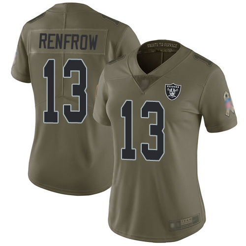Nike Raiders #13 Hunter Renfrow Olive Women's Stitched NFL Limited 2017 Salute to Service Jersey