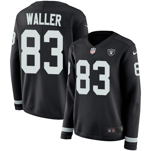 Nike Raiders #83 Darren Waller Navy Blue Team Color Women's Stitched NFL Limited Therma Long Sleeve Jersey
