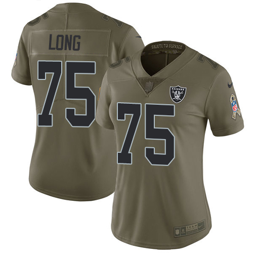 Nike Raiders #75 Howie Long Olive Women's Stitched NFL Limited 2017 Salute to Service Jersey