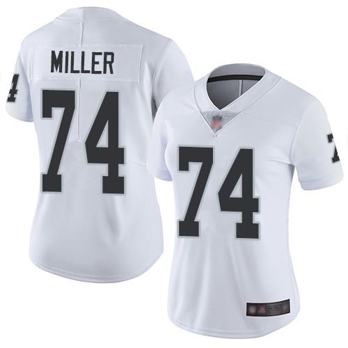 Nike Raiders #74 Kolton Miller White Women's Stitched NFL Vapor Untouchable Limited Jersey