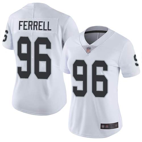 Nike Raiders #96 Clelin Ferrell White Women's Stitched NFL Vapor Untouchable Limited Jersey