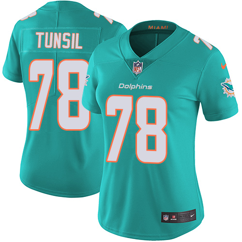 Nike Dolphins #78 Laremy Tunsil Aqua Green Team Color Women's Stitched NFL Vapor Untouchable Limited Jersey