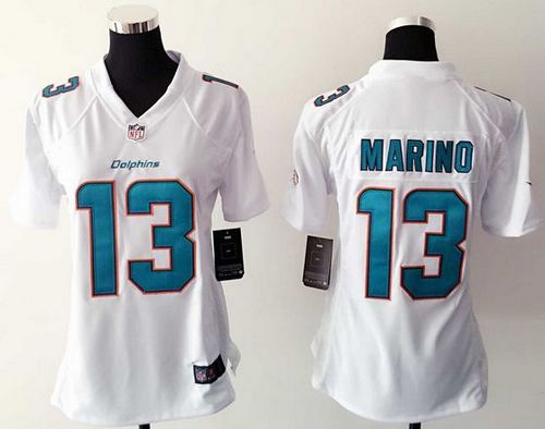 Nike Dolphins #13 Dan Marino White Women's Stitched NFL Elite Jersey