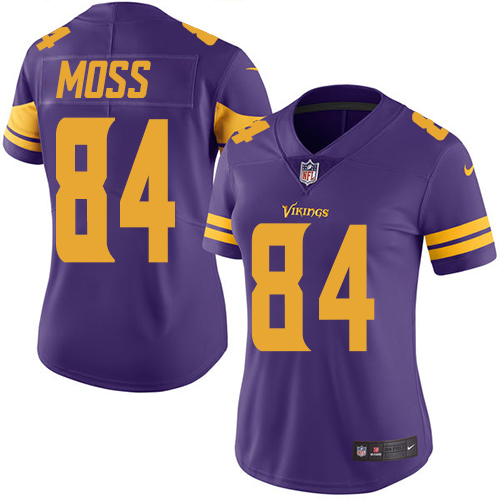 Nike Vikings #84 Randy Moss Purple Women's Stitched NFL Limited Rush Jersey