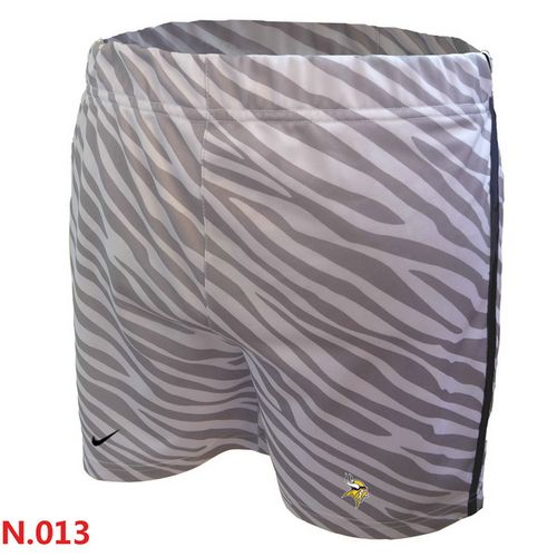 Women's Nike NFL Minnesota Vikings Embroidered Team Logo Zebra Stripes Shorts Women's Nike NFL Minnesota Vikings Embroidered Team Logo Zebra Stripes Shorts