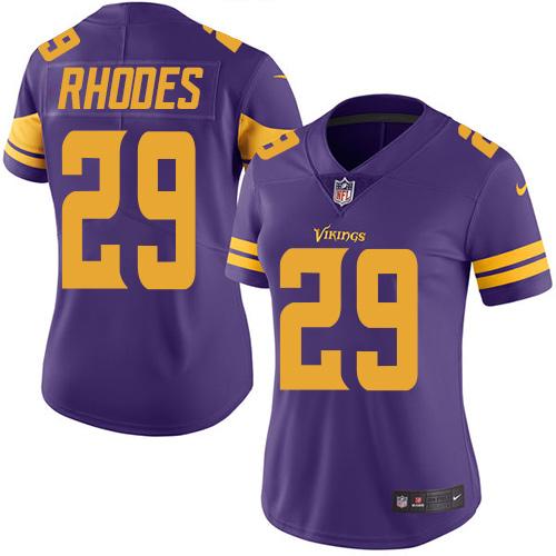 Nike Vikings #29 Xavier Rhodes Purple Women's Stitched NFL Limited Rush Jersey