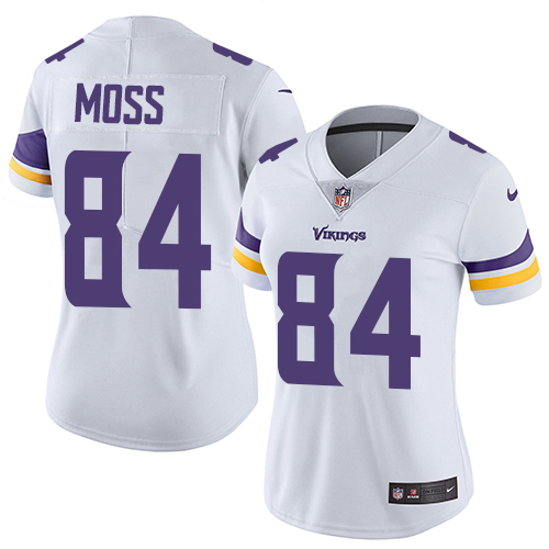 Nike Vikings #84 Randy Moss White Women's Stitched NFL Vapor Untouchable Limited Jersey