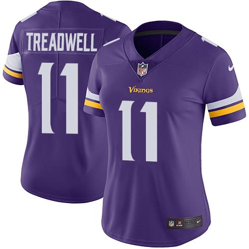 Nike Vikings #11 Laquon Treadwell Purple Team Color Women's Stitched NFL Vapor Untouchable Limited Jersey